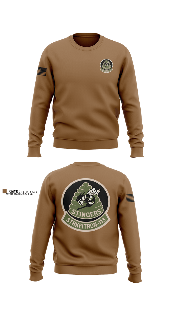 Crew Neck Sweatshirt, VFA-113, Navy, Teamtime, Team time, sublimation, custom sports apparel, team uniforms, spirit wear, spiritwear, sports uniforms, custom shirts, team store, custom team store, fundraiser sports, apparel fundraiser