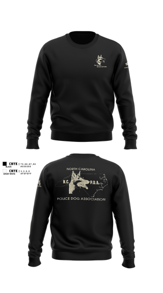 Crew Neck Sweatshirt, North Carolina Police Dog Association, Police, Teamtime, Team time, sublimation, custom sports apparel, team uniforms, spirit wear, spiritwear, sports uniforms, custom shirts, team store, custom team store, fundraiser sports, apparel fundraiser