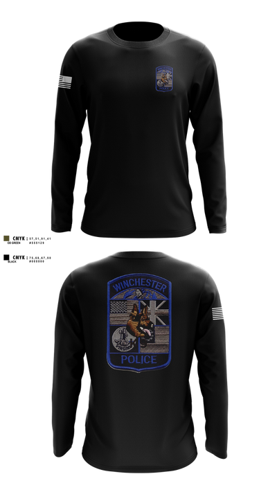 Winchester Police K9 Unit 67767754 Long Sleeve Performance Shirt 2