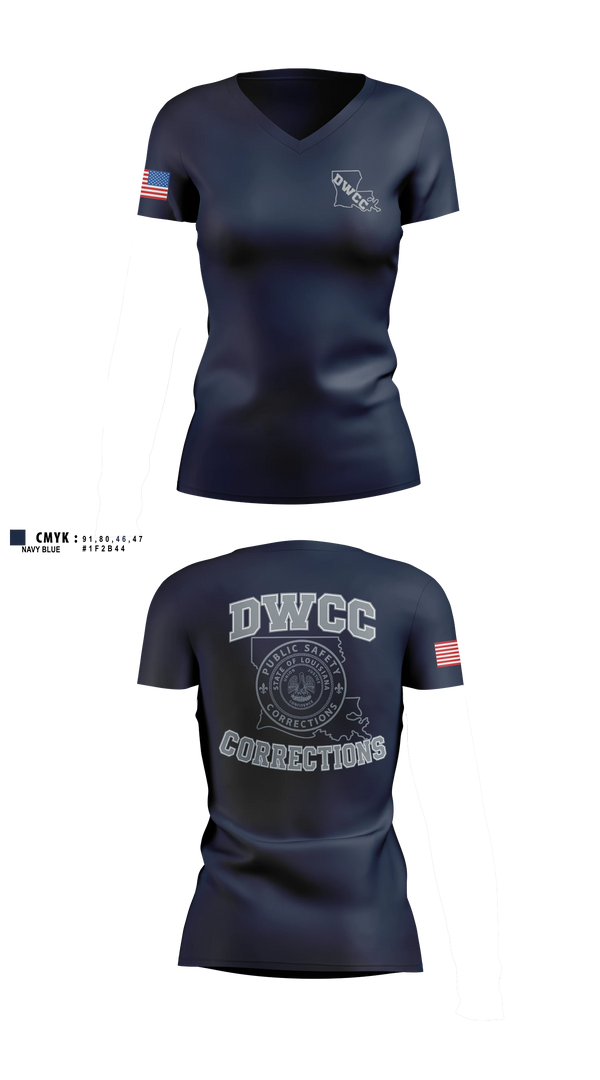 Womens Short Sleeve Vneck Shirt, David Wade Correctional Center, Police, Teamtime, Team time, sublimation, custom sports apparel, team uniforms, spirit wear, spiritwear, sports uniforms, custom shirts, team store, custom team store, fundraiser sports, apparel fundraiser