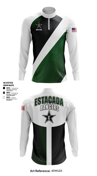 Estacada High School Wrestling Quarter Zip Jacket - 3