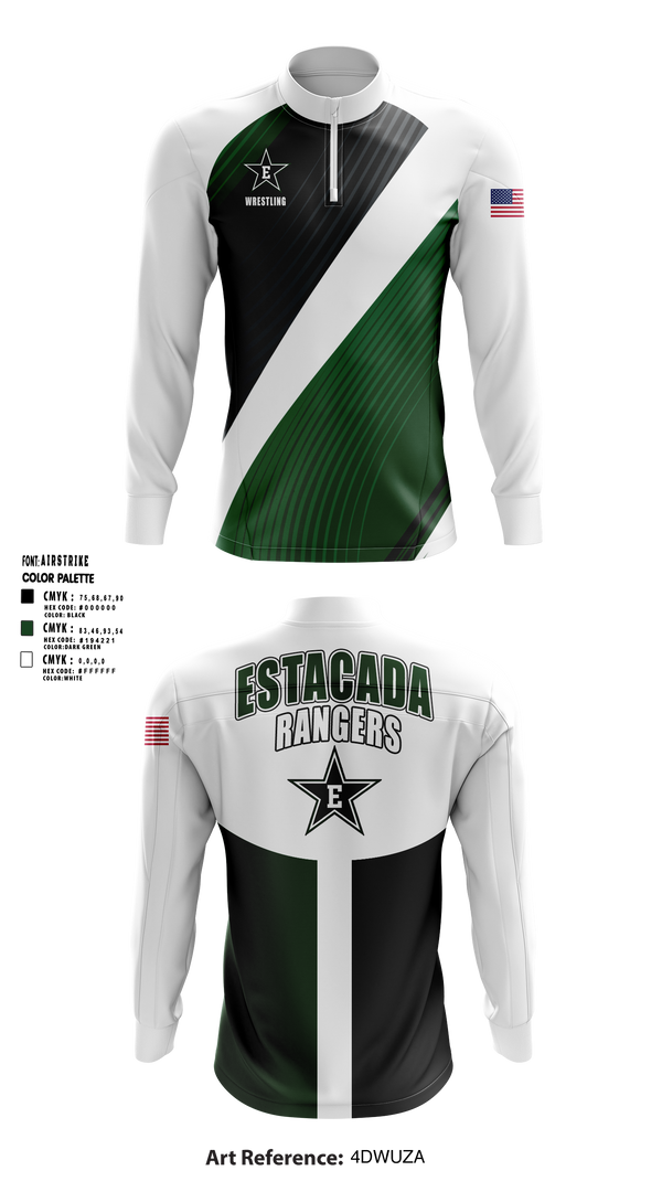 Estacada High School Wrestling Quarter Zip Jacket - 3