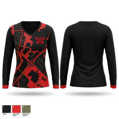 Elite Shield Combatives Women's Long Sleeve V-neck Shirt - 1