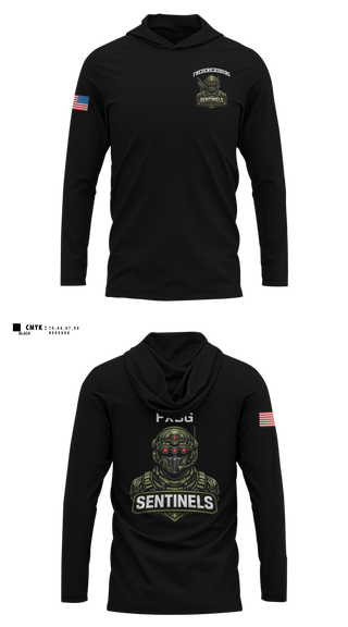 Long Sleeve Performance Shirt with hood, Fredericksburg Army Recruiting, Army, Teamtime, Team time, sublimation, custom sports apparel, team uniforms, spirit wear, spiritwear, sports uniforms, custom shirts, team store, custom team store, fundraiser sports, apparel fundraiser