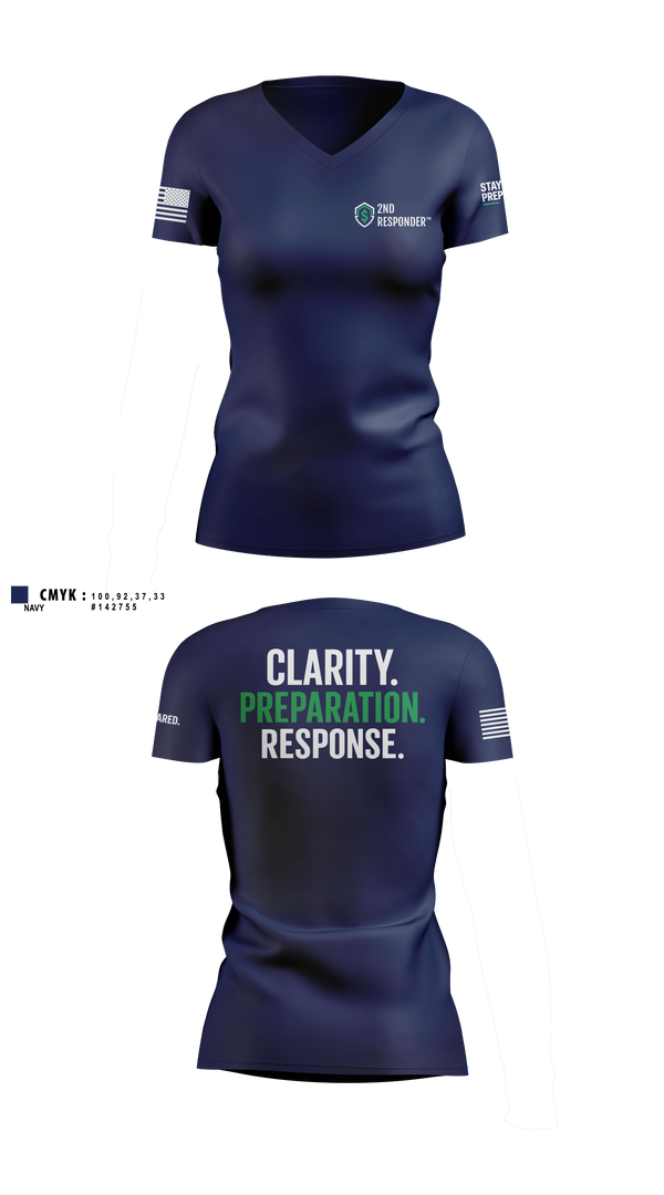 2ND RESPONDER Women's Short Sleeve V-neck Shirt - 5