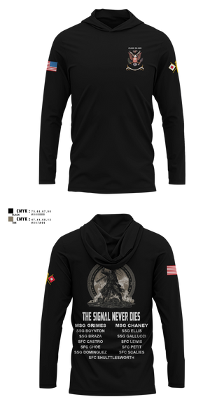 Long Sleeve hooded sunshirt, Senior Leaders Course FY26-009, Army, Teamtime, Team time, sublimation, custom sports apparel, team uniforms, spirit wear, spiritwear, sports uniforms, custom shirts, team store, custom team store, fundraiser sports, apparel fundraiser