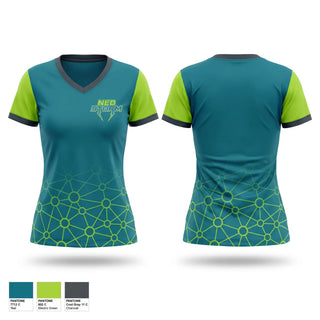 Womens Short Sleeve Vneck Shirt, NEO Storm, Softball, Teamtime, Team time, sublimation, custom sports apparel, team uniforms, spirit wear, spiritwear, sports uniforms, custom shirts, team store, custom team store, fundraiser sports, apparel fundraiser