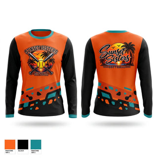 Long Sleeve Performance Shirt, Sunset Sisters, Softball, Teamtime, Team time, sublimation, custom sports apparel, team uniforms, spirit wear, spiritwear, sports uniforms, custom shirts, team store, custom team store, fundraiser sports, apparel fundraiser