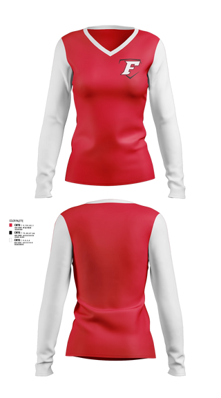 Womens Long Sleeve Vneck Shirt, Cap City Force - Gray, Softball, Teamtime, Team time, sublimation, custom sports apparel, team uniforms, spirit wear, spiritwear, sports uniforms, custom shirts, team store, custom team store, fundraiser sports, apparel fundraiser