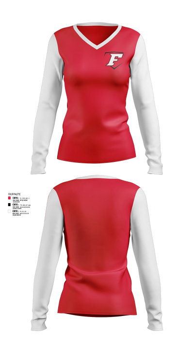 Cap City Force - Gray Women's Long Sleeve V-neck Shirt - 3