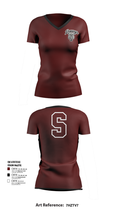 Sobrato HS Bulldogs 65561027 Women's Short Sleeve V-neck Shirt - 2