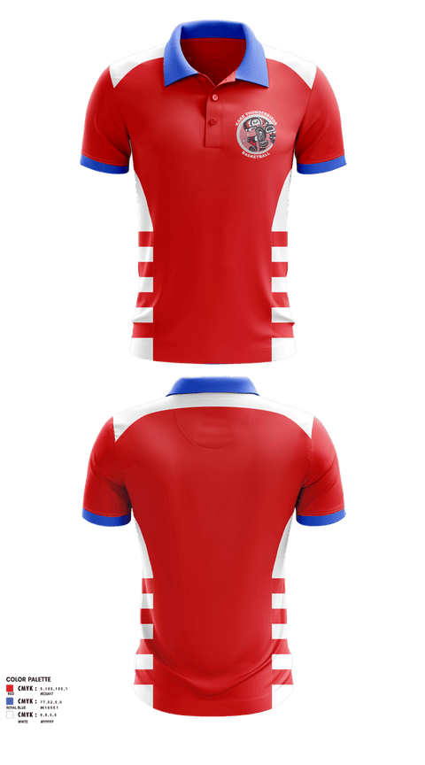 Short Sleeve Performance Polo, Kake Thunderbirds Basketball, Men's Basketball, Teamtime, Team time, sublimation, custom sports apparel, team uniforms, spirit wear, spiritwear, sports uniforms, custom shirts, team store, custom team store, fundraiser sports, apparel fundraiser