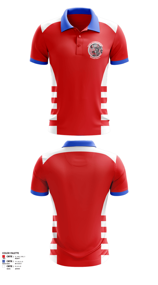 Short Sleeve Performance Polo, Kake Thunderbirds Basketball, Men's Basketball, Teamtime, Team time, sublimation, custom sports apparel, team uniforms, spirit wear, spiritwear, sports uniforms, custom shirts, team store, custom team store, fundraiser sports, apparel fundraiser