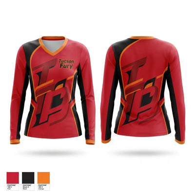 Tucson Fury Women's Long Sleeve V-neck Shirt - 1