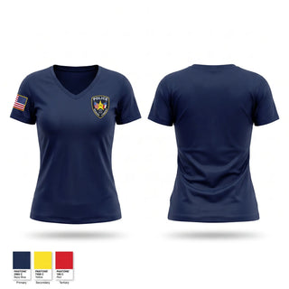 Womens Short Sleeve Vneck Shirt, Roman Forest PD, Police, Teamtime, Team time, sublimation, custom sports apparel, team uniforms, spirit wear, spiritwear, sports uniforms, custom shirts, team store, custom team store, fundraiser sports, apparel fundraiser