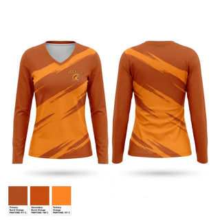 Womens Long Sleeve Vneck Shirt, TROJANS, Track & Field, Teamtime, Team time, sublimation, custom sports apparel, team uniforms, spirit wear, spiritwear, sports uniforms, custom shirts, team store, custom team store, fundraiser sports, apparel fundraiser
