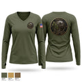 HLU Women's Long Sleeve V-neck Shirt - 1