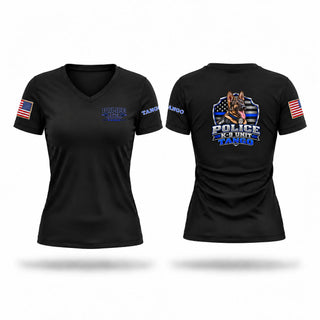 Womens Short Sleeve Vneck Shirt, Police K-9 Unit, Police, Teamtime, Team time, sublimation, custom sports apparel, team uniforms, spirit wear, spiritwear, sports uniforms, custom shirts, team store, custom team store, fundraiser sports, apparel fundraiser