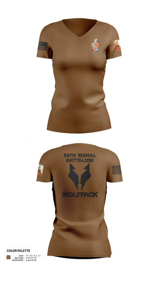 Womens Short Sleeve Vneck Shirt, 56th Signal Battalion, Army, Teamtime, Team time, sublimation, custom sports apparel, team uniforms, spirit wear, spiritwear, sports uniforms, custom shirts, team store, custom team store, fundraiser sports, apparel fundraiser