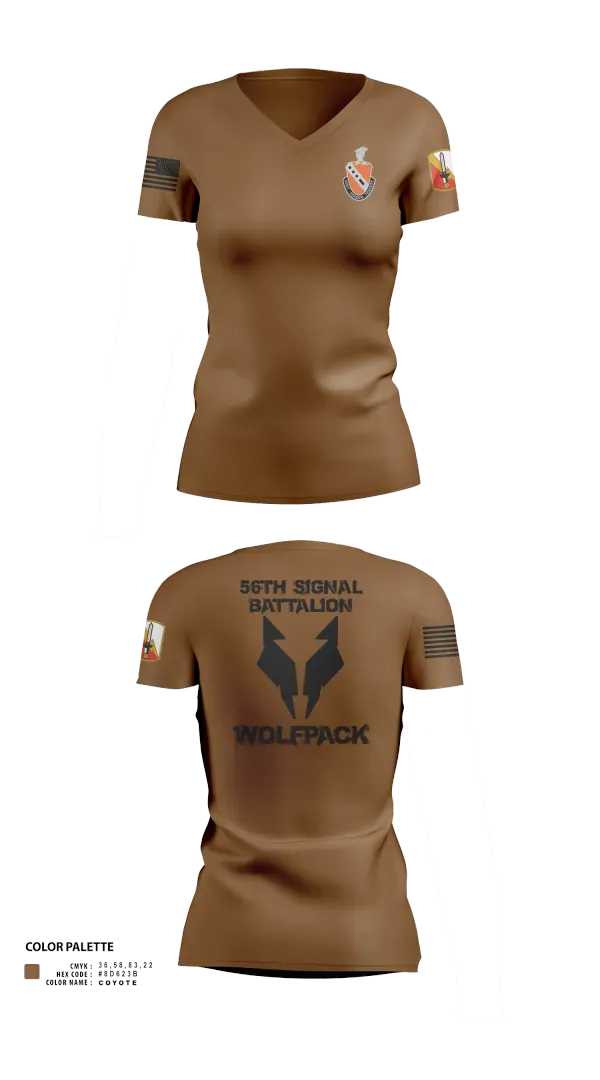 Womens Short Sleeve Vneck Shirt, 56th Signal Battalion, Army, Teamtime, Team time, sublimation, custom sports apparel, team uniforms, spirit wear, spiritwear, sports uniforms, custom shirts, team store, custom team store, fundraiser sports, apparel fundraiser