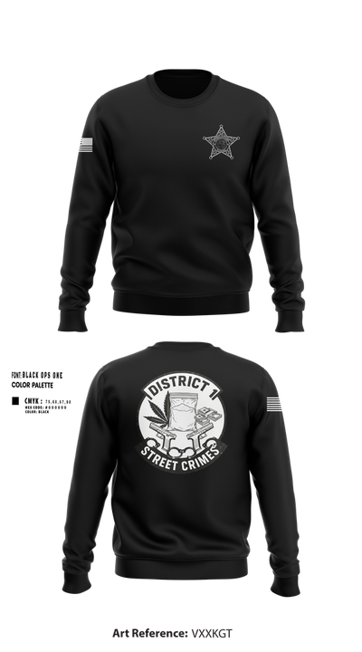 District I Street Crimes 1468514 Crew Neck Sweatshirt - 104