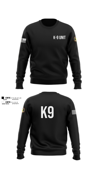 Crew Neck Sweatshirt, K-9 Unit, Police, Teamtime, Team time, sublimation, custom sports apparel, team uniforms, spirit wear, spiritwear, sports uniforms, custom shirts, team store, custom team store, fundraiser sports, apparel fundraiser