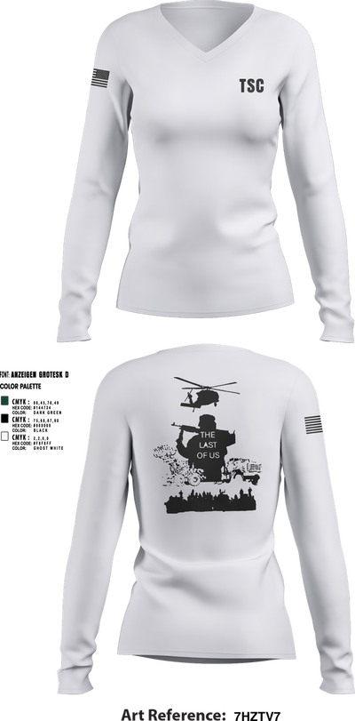 TSC 22605296 Women's Long Sleeve V-neck Shirt - 3