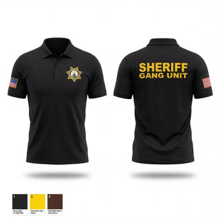 Short Sleeve Performance Polo, SHERIFF GANG UNIT, Police, Teamtime, Team time, sublimation, custom sports apparel, team uniforms, spirit wear, spiritwear, sports uniforms, custom shirts, team store, custom team store, fundraiser sports, apparel fundraiser