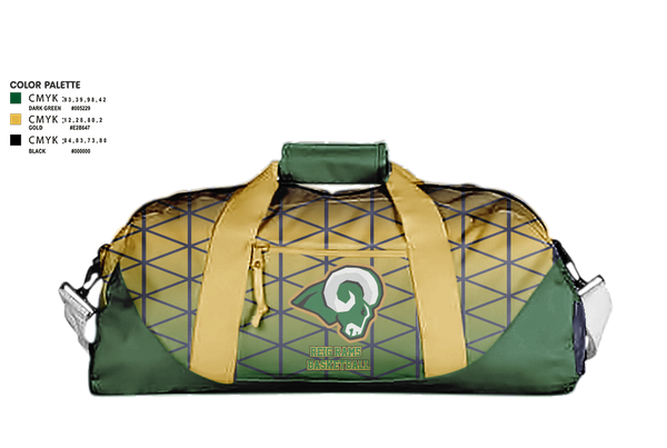 Duffle Bag, Reig Rams Basketball, Men's Basketball, Teamtime, Team time, sublimation, custom sports apparel, team uniforms, spirit wear, spiritwear, sports uniforms, custom shirts, team store, custom team store, fundraiser sports, apparel fundraiser