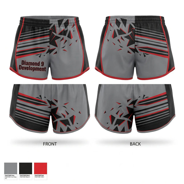 Womens Shorts, Diamond 9 Development, Baseball, Teamtime, Team time, sublimation, custom sports apparel, team uniforms, spirit wear, spiritwear, sports uniforms, custom shirts, team store, custom team store, fundraiser sports, apparel fundraiser