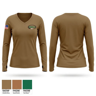 Womens Long Sleeve Vneck Shirt, 101st Air Refueling Wing, National Guard, Teamtime, Team time, sublimation, custom sports apparel, team uniforms, spirit wear, spiritwear, sports uniforms, custom shirts, team store, custom team store, fundraiser sports, apparel fundraiser
