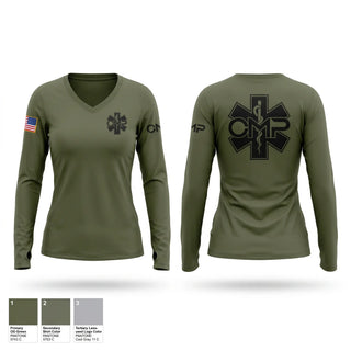 Womens Long Sleeve Vneck Shirt, VCM, EMS/EMT, Teamtime, Team time, sublimation, custom sports apparel, team uniforms, spirit wear, spiritwear, sports uniforms, custom shirts, team store, custom team store, fundraiser sports, apparel fundraiser