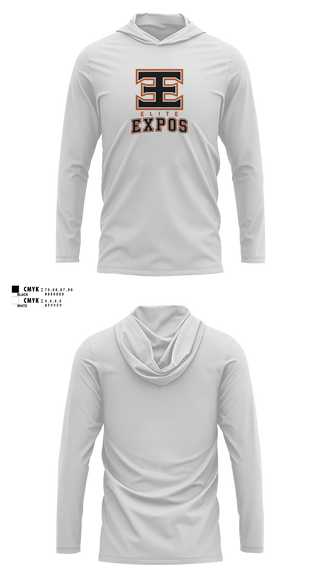 Long Sleeve Hooded Sun Shirt, Elite Expos, Baseball, Teamtime, Team time, sublimation, custom sports apparel, team uniforms, spirit wear, spiritwear, sports uniforms, custom shirts, team store, custom team store, fundraiser sports, apparel fundraiser