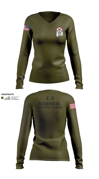 Womens Long Sleeve Vneck Shirt, USMS N/AL, Police, Teamtime, Team time, sublimation, custom sports apparel, team uniforms, spirit wear, spiritwear, sports uniforms, custom shirts, team store, custom team store, fundraiser sports, apparel fundraiser
