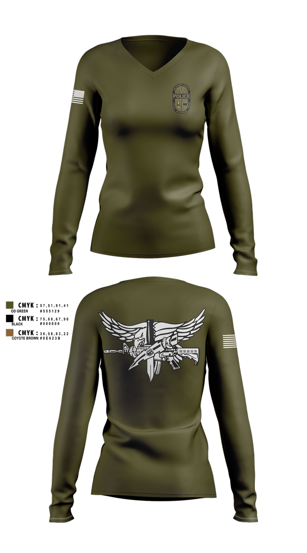 Womens Long Sleeve Vneck Shirt, DAUPHIN COUNTY CRT, , Teamtime, Team time, sublimation, custom sports apparel, team uniforms, spirit wear, spiritwear, sports uniforms, custom shirts, team store, custom team store, fundraiser sports, apparel fundraiser