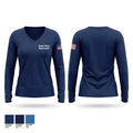 Onley Police Department Women's Long Sleeve V-neck Shirt - 1