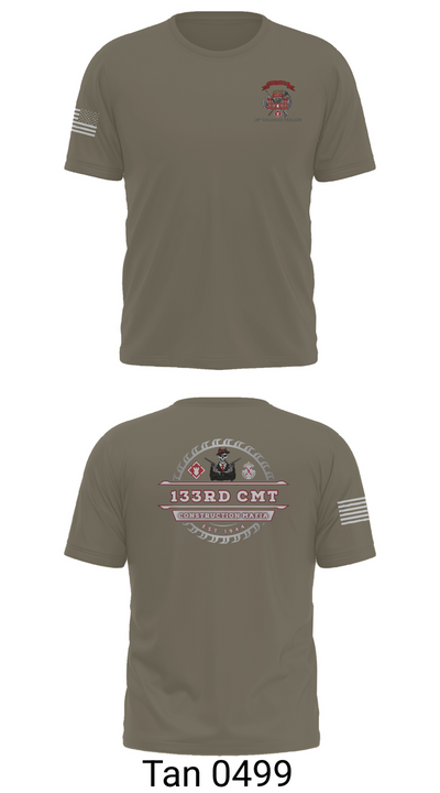 133rd Construction Management Team 6811495 Old School Cotton Feel Shirt - 70
