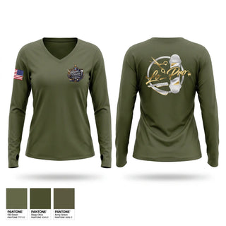 Womens Long Sleeve Vneck Shirt, 75th Ranger 2nd Battalion, Army, Teamtime, Team time, sublimation, custom sports apparel, team uniforms, spirit wear, spiritwear, sports uniforms, custom shirts, team store, custom team store, fundraiser sports, apparel fundraiser