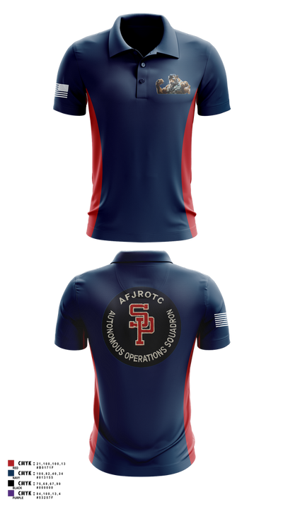 AFJROTC MS-081 DRONE TEAM 88778530 Short Sleeve Performance Polo - 3