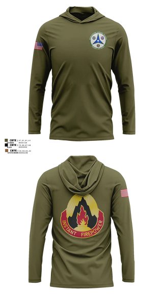 Long Sleeve hooded sunshirt, 38th RSG, Army, Teamtime, Team time, sublimation, custom sports apparel, team uniforms, spirit wear, spiritwear, sports uniforms, custom shirts, team store, custom team store, fundraiser sports, apparel fundraiser