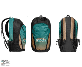 Gear Bag, Myrtle Beach Lightning, Men's Lacrosse, Teamtime, Team time, sublimation, custom sports apparel, team uniforms, spirit wear, spiritwear, sports uniforms, custom shirts, team store, custom team store, fundraiser sports, apparel fundraiser