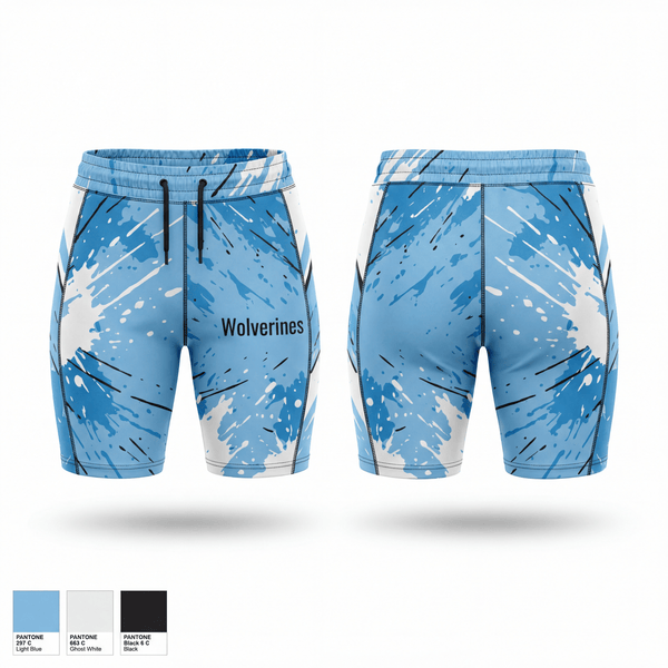 Womens Shorts, Wolverines, Baseball, Teamtime, Team time, sublimation, custom sports apparel, team uniforms, spirit wear, spiritwear, sports uniforms, custom shirts, team store, custom team store, fundraiser sports, apparel fundraiser
