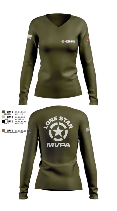 Lone Star MVPA 905145 Women's Long Sleeve V-neck Shirt - 6