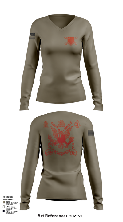 2nd Battalion 222nd Field Artillery 79682132 Women's Long Sleeve V-neck Shirt - 102