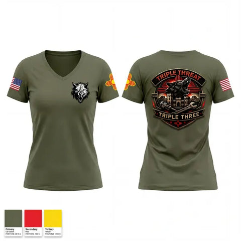 Womens Short Sleeve Vneck Shirt, 333rd Engineer Detachment, Army, Teamtime, Team time, sublimation, custom sports apparel, team uniforms, spirit wear, spiritwear, sports uniforms, custom shirts, team store, custom team store, fundraiser sports, apparel fundraiser