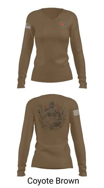 4th Combat Engineer Battalion A Co 69911625 Women's Long Sleeve V-neck Shirt - 17