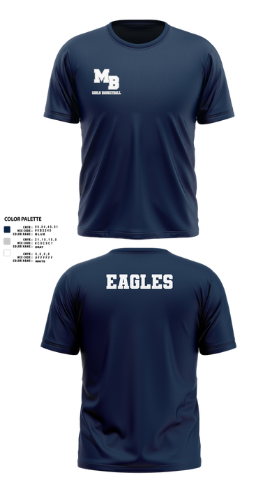 MB EAGLES Women's Basketball 49387606 Short Sleeve Performance Shirt - 4