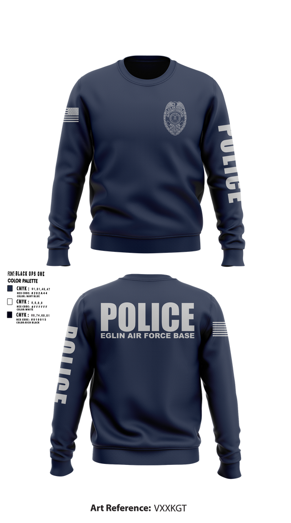 96 SFS / Eglin Police Crew Neck Sweatshirt - 6 (DAF BADGE)