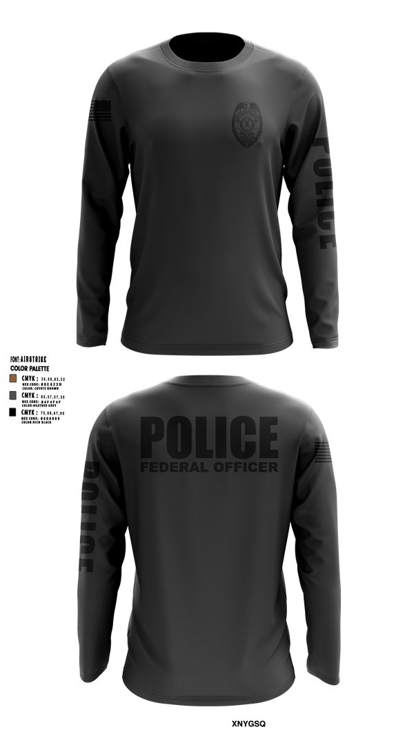 96 SFS / Eglin Police Long Sleeve Performance Shirt - 7 (DAF BADGE)