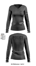 96 SFS / Eglin Police Women's Long Sleeve V-neck Shirt - 7 (DAF BADGE)